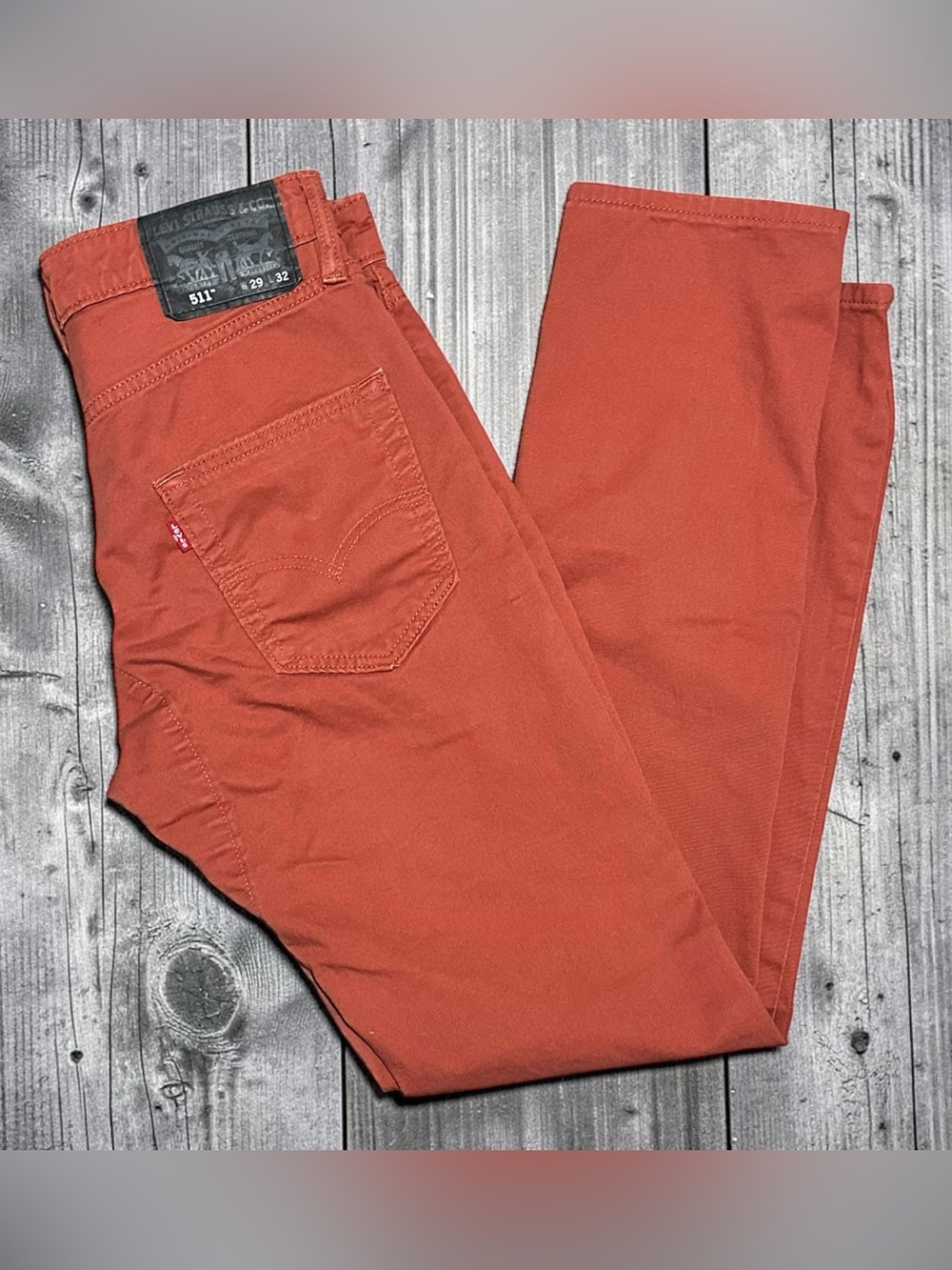 Men’s Levi’s 511 Slim Fit Pants 29x32 Terracotta Rust Orange Brick Red